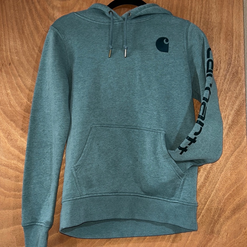 Blue green carhartt sweatshirt